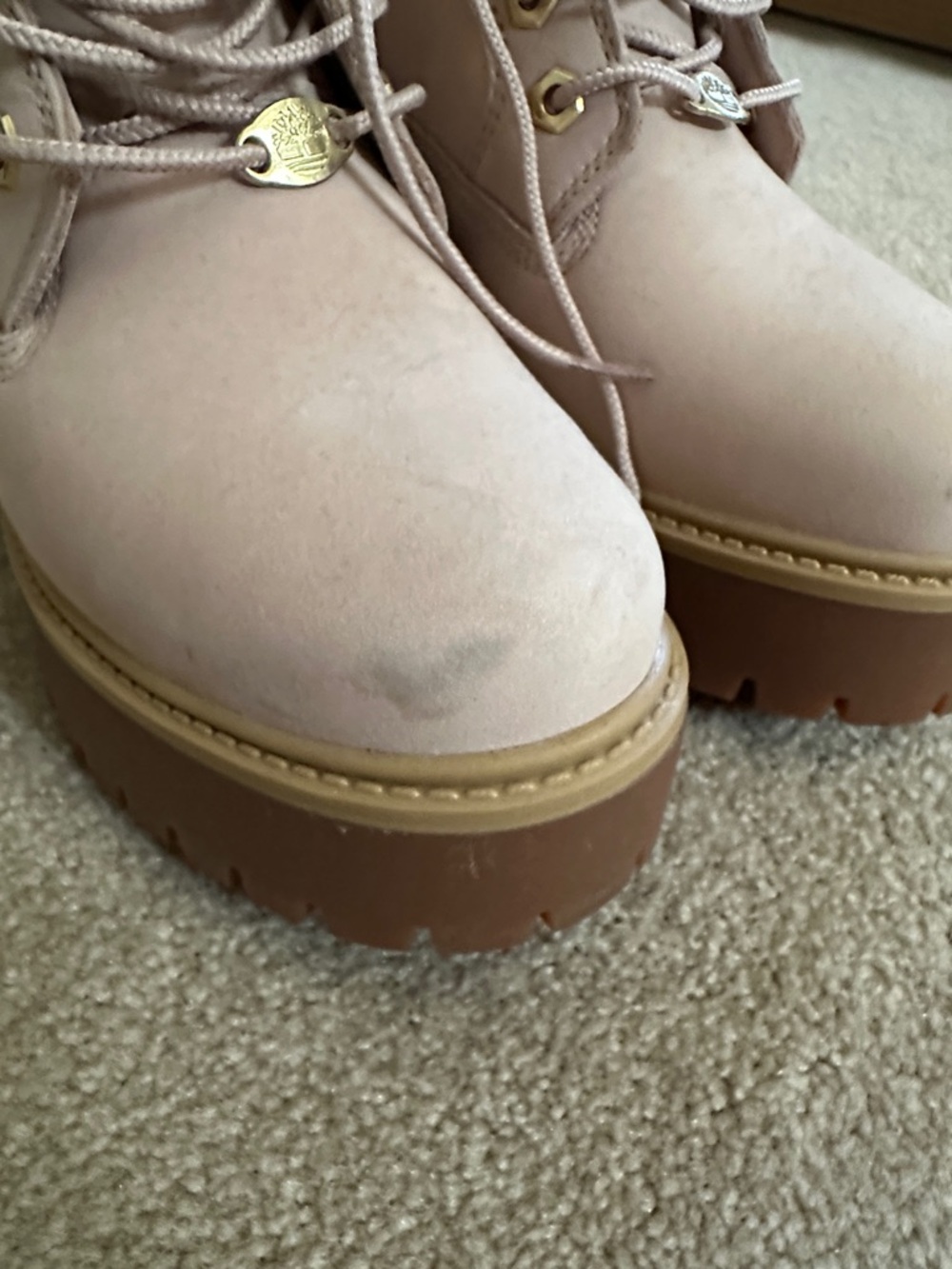 Timberland Blush Pink Platform Lug Boots Women’s size 8 - Picture 7 of 9